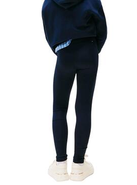 Leggings Tommy Hilfiger eng anliegendes Rhine-Logo in Marineblau für Mädchen.