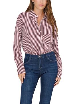Bluse Only Berit in Rot und Weiß für Damen