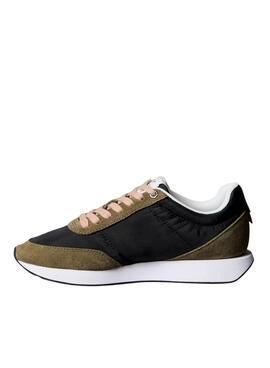 Sneakers Calvin Klein Jeans Retro Runner in Schwarz und Grün für Damen