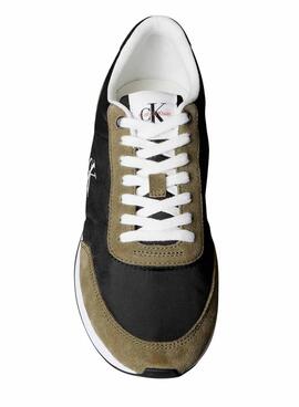 Turnschuhe Calvin Klein Jeans Retro Runner Schwarz und Grün für Herren