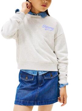 Tommy Hilfiger Varsity Logo Gray Mädchen-Sweatshirt.