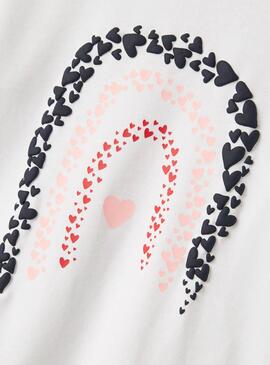 T-shirt Name It Lira weiß mit Herzen für Mädchen