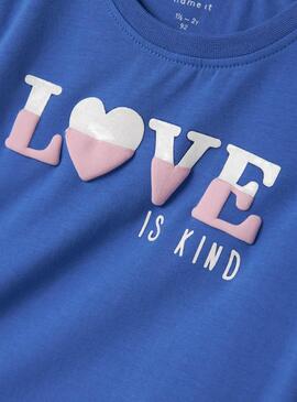 T-shirt Name It Lira blau Love für Mädchen