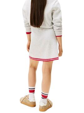 Tommy Hilfiger Varsity grauer Strickrock für Mädchen