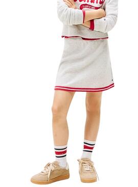 Tommy Hilfiger Varsity grauer Strickrock für Mädchen