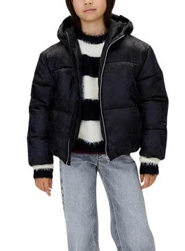 Gepolsterte Jacke Calvin Klein Logos schwarz Mädchen