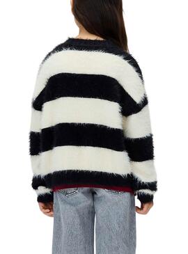Calvin Klein gestreiftes Jersey in Schwarz und Weiß für Mädchen.
