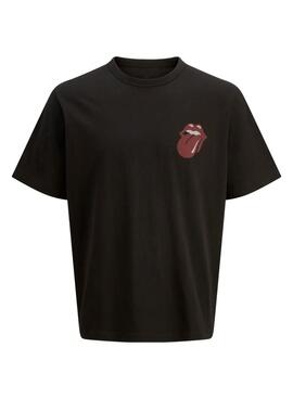 T-shirt Jack und Jones Rolling Stones schwarz für Männer.