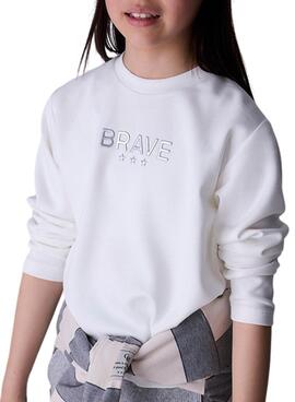 Sweatshirt Mayoral Brave in Weiß für Mädchen