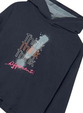 Langes Marineblau Mayoral Kapuzenpullover für Mädchen