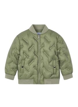 Bomberjacke Mayoral unisex in Grün mit Polsterung.