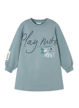 Kleid aus Mayoral Frottee in A-Linie, blau für Mädchen.