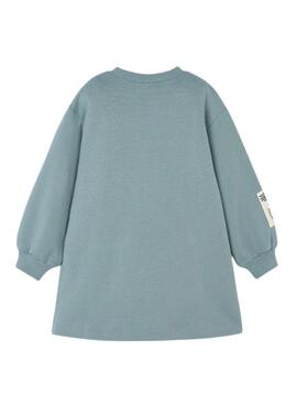 Kleid aus Mayoral Frottee in A-Linie, blau für Mädchen.