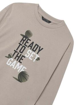 Set 2 T-Shirts von Mayoral in Beige und Schwarz für Jungen.