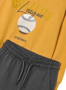 Trainingsanzug Mayoral Baseball gelb und grau für Jungen