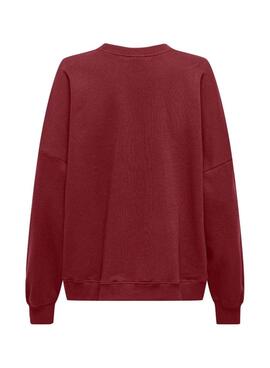 Sweatshirt Only Bila Bear Bordeaux für Damen