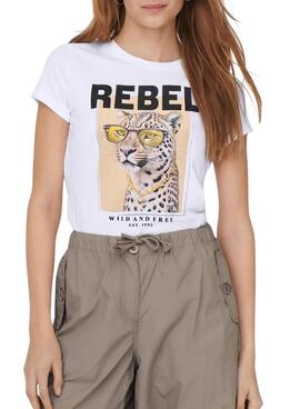 T-Shirt Only Vibe in Weiß für Frauen