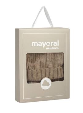 Set Mayoral Mütze und Handschuhe in Braun für Babys.