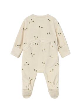 Schlafanzug Mayoral mit bedrucktem beige für Babys.