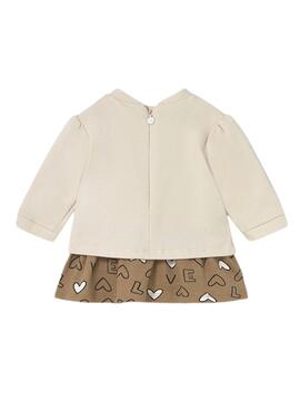 Kleid Mayoral kombiniertes Frottee-Puppenkleid für Babys.