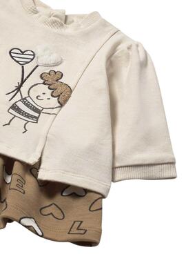Kleid Mayoral kombiniertes Frottee-Puppenkleid für Babys.