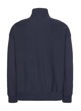 Sweatshirt Calvin Klein Monologo Reißverschluss Marine für Herren