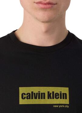 T-shirt Calvin Klein Line Logo Schwarz für Herren