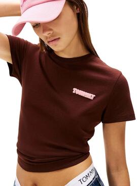T-shirt Tommy Jeans Vintage braun für Damen