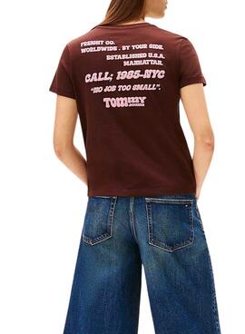 T-shirt Tommy Jeans Vintage braun für Damen