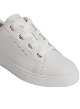 Turnschuhe Tommy Hilfiger Casual Cupsole weiß für Damen.