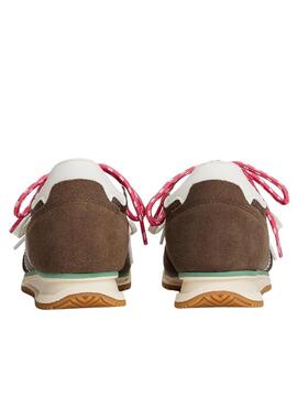 Tommy Jeans Sneakers mit doppeltem braunem Schnürsenkel für Damen.