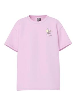 T-shirt Pieces Alfi Positive in Rosa für Frauen