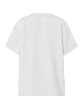 T-shirt Pieces Alfi Slow Down weiß für Damen
