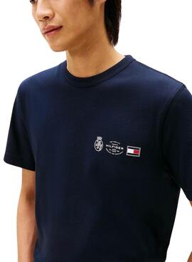 T-shirt Tommy Hilfiger Small Crest Marine für Männer