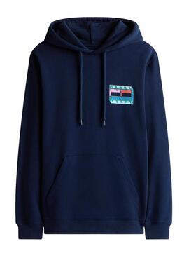 Sudadera Tommy Jeans DNA Flag Marine für Herren