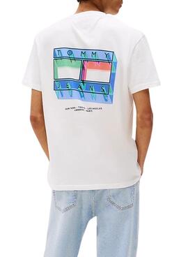 T-shirt Tommy Jeans DNA Flag weiß für Herren