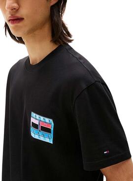 T-shirt Tommy Jeans DNA Flag Schwarz für Herren