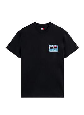 T-shirt Tommy Jeans DNA Flag Schwarz für Herren