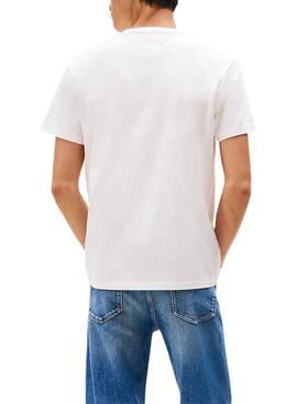 T-shirt Tommy Jeans Linear Logo weiß für Herren
