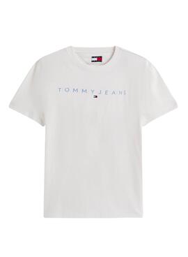T-shirt Tommy Jeans Linear Logo weiß für Herren