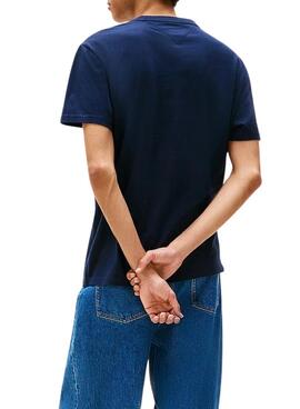 T-shirt Tommy Jeans Linear Logo navy für Herren