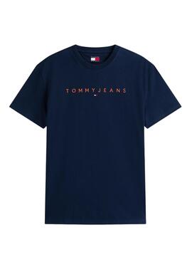 T-shirt Tommy Jeans Linear Logo navy für Herren