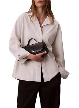 Handtasche Calvin Klein Jeans Kette Ck Schwarz für Damen