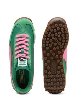 Turnschuhe Puma Easy Rider Vintage in Grün und Rosa für Damen.