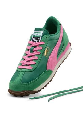 Turnschuhe Puma Easy Rider Vintage in Grün und Rosa für Damen.