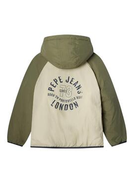 Jacke Pepe Jeans Noel in Beige und Grün für Jungen