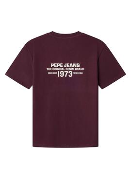 T-Shirt Pepe Jeans Recco in Granatrot für Jungen.