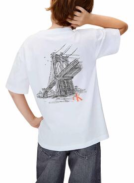 T-shirt Calvin Klein City in Weiß für Kinder