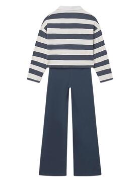 Set Mayoral Hose und Polo Streifen blau Mädchen