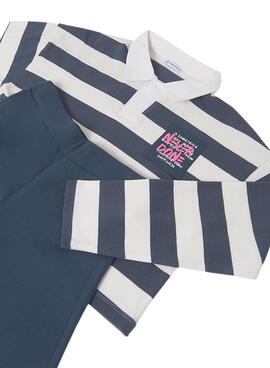 Set Mayoral Hose und Polo Streifen blau Mädchen